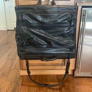 Tumi  black leather garmet bag